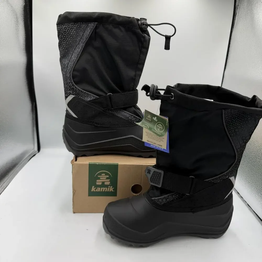Kamik Snowfall P 2 Kid's US 5 Snow Boots Black Charcoal Winter Waterproof USA